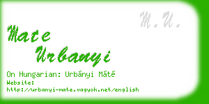 mate urbanyi business card